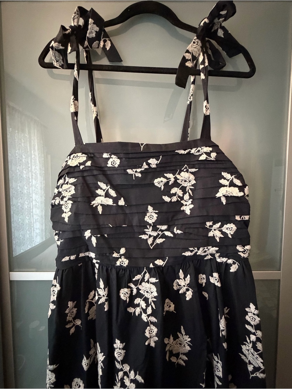 NWT Abercrombie & Fitch Black Maxi Dress with White Floral Print